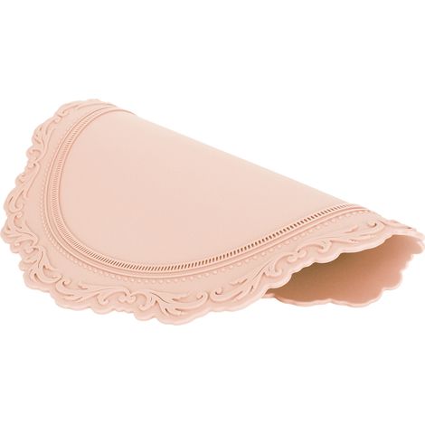 Set de table rond en silicone style nordique, isolant et épais, rose (1/5)