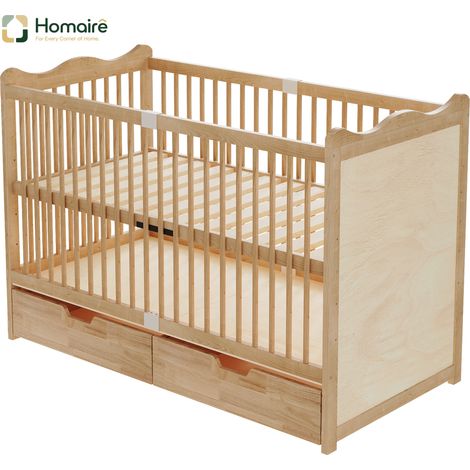Meuble de rangement naturel en bois massif 140 x 70 x 100 cm HOMAIRE (1/5)