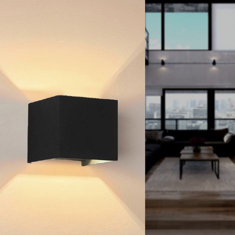 Applique Murale Noire Design LED 6W IP54 Carré - Blanc Neutre 4000K - 5500K - SILAMP