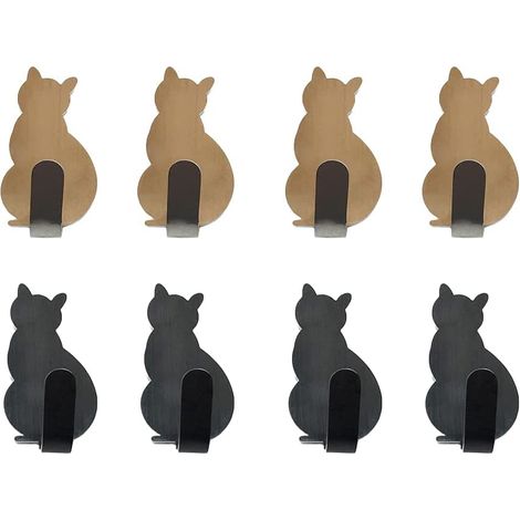 BEBUSINGOTO 8 ganchos adhesivos para toallas de cocina, resistentes, de acero inoxidable, para colgar en la pared. (1/5)