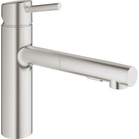 Grohe Concetto - Grifo monomando de fregadero, supersteel 30273DC1 (1/2)