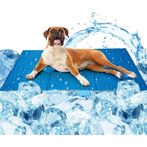 Rafraichissant Chien L 90x50cm, Auto-rafraîchissant Gel Non-Toxique Grand Tapis Refroidissement Chien, TapisFraicheur Chat, Plus Durable - Résistant Aux Rayures (1/5)