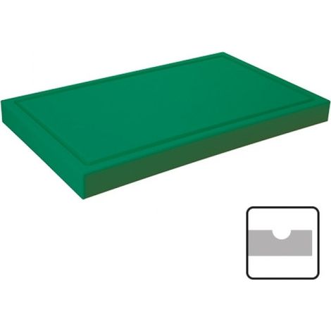 Planche découper épaisse avec rainure vert 50x30cm - Caterchef