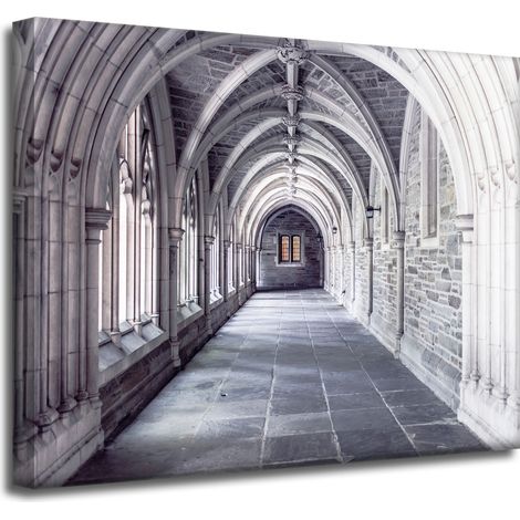 Leinwandgemälde Architektur Korridorbögen 50x40 Stil Barock