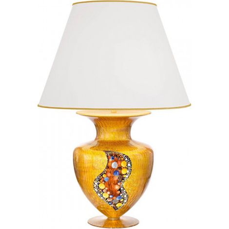 Kolarz ANFORA - Designer Fabric Tapered Shade Large Table Light Gold - Motif Kiss Gold, 1x E27 (1/3)