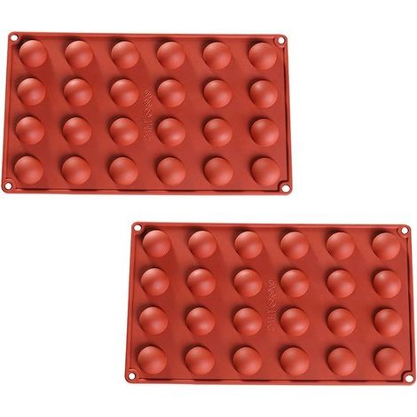 24 piccoli stampi esagonali in silicone, stampi per cioccolato, stampi emisferici in silicone, strumenti per realizzare pasticcini per feste e celebrazioni. (1/5)