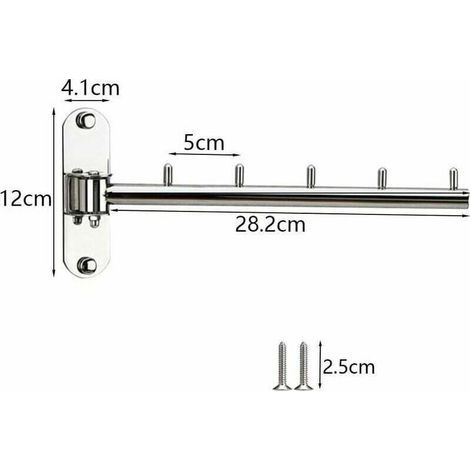 Wandmontierter, klappbarer Wäscheständer, 1-teilig, schwenkbarer Edelstahlarm, Wand-Wäschetrockner, hängender Wäscheständer (1/3)