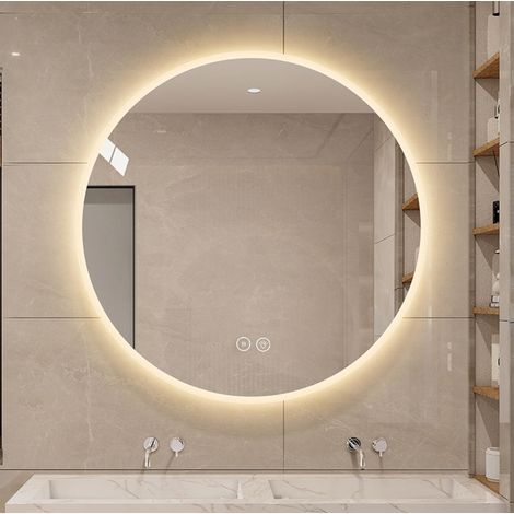 LED-Badezimmerspiegel 80 cm rund, beschlagfrei, dimmbar, Touch HAVRYA (1/5)