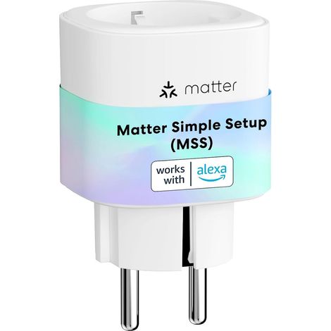 Prise Connectée Matter (Type F), WiFi avec Matter Simple Setup (MSS), Compatible avec 15, Prise avec Mesure de Consommation d'Énergie pour Panneau Solaire (1/5)