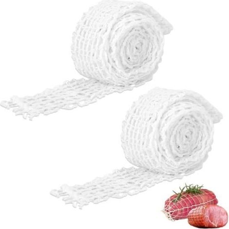 2PCS 300 cm Filet à Viande,Filet De Cuisson pour Viande Filet Élastique Pour Viande Filet à Charcuterie Filet à Viande Filet à (1/4)