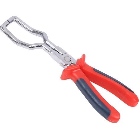 Clé de tuyau de carburant, clé de tuyau d'alimentation en carburant automatique, outil de retrait de clé de tuyau de carburant d'essence (rouge + argent)