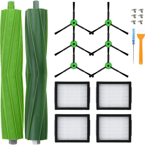 CYRILL - Confezione da 12 parti di ricambio compatibili con iRobot Roomba i7 i7+ j7 j7+ E5 E6 E7 i8 i6 i5 i4 i3 i2 i1 j8 j6 j5 e versioni successive, 1 set di spazzole in gomma, 4 filtri ad alte prest (1/5)