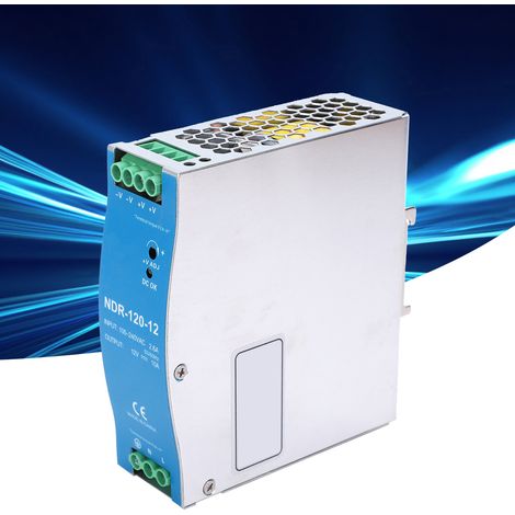 BERM@NDR-120-12 Alimentation à découpage 120 W 12 V sur rail DIN 10 A pour commande industrielle, armoire de commande PLC, tension d'entrée capteur 100-240 V CA (1/5)
