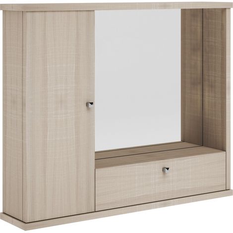Mobile bagno olmo con specchio e luce, pensile bagno con (1/2)
