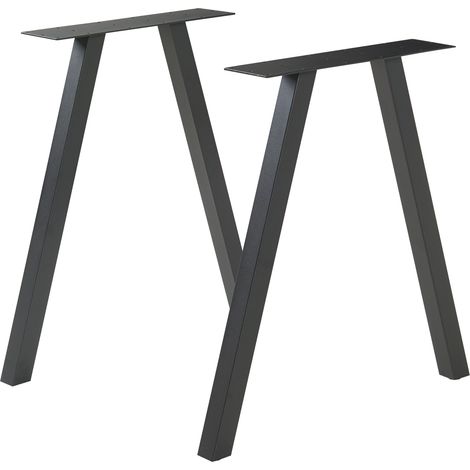 Tischgestell 2er Set Heustreu 72x70cm Schwarz [en.casa]