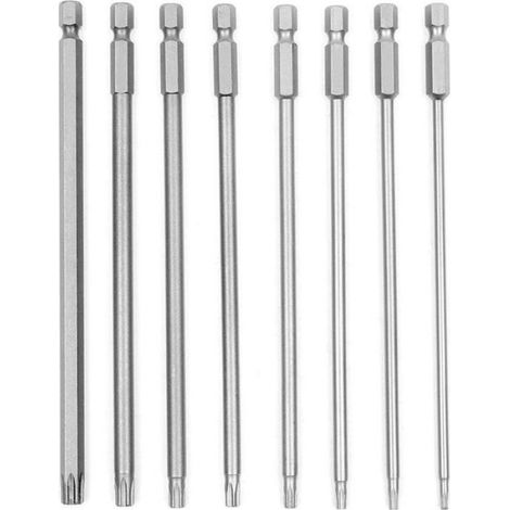 Tournevis Torx - Embouts Magnétiques Acier S2 - T8 T10 T15 T20 T25 T27 T30 T40 - Tige Hexagonale 6 35 mm - Longueur 150 mm - Lot de 8