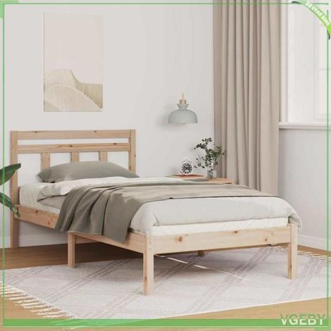 Cadre de lit - ABI - Marron - Pin massif - 90 x 190 cm (1/5)