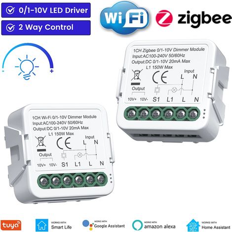 Tuya Modulo Dimmer per Driver LED 0/1-10V Smart WiFi o Zigbee da Incasso Wi-Fi (1/5)
