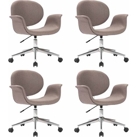 Maison Exclusive - Drehbare Esszimmerstühle 4 Stk. Taupe Stoff (1/5)