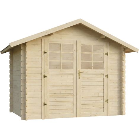 Abri de jardin en bois "Beaufort" - 6.94 m² -  287 x 241 cm - 28 mm