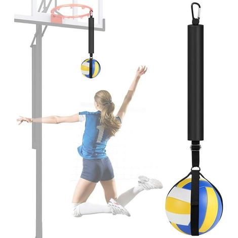 Set d'entraînement de spike volleyball pour panier de basket, aide à améliorer service, saut, mécanique de bras et puissance de frappe, équipement d'exercice complet. (1/5)