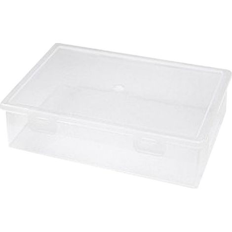 1 Boîte de rangement A4 transparente, plastique avec fermoir, pour documents, magazines, papier lettre 8.5x11 pouces, bureau (1/4)