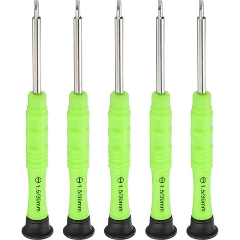 5 pièces SL1.5 Mini Tournevis À Fente Plate 3mm Jaune Vert (1/5)