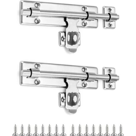 2 Stück Türriegel mit Vorhängeschlossloch, Türschloss für Schuppentüren, Tore und Außentüren (16 cm/6 Zoll Riegelbolzen) (1/4)