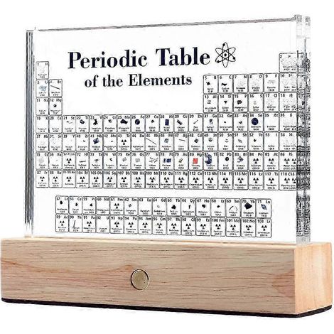 Periodensystem der tatsächlichen Elemente enthalten, transparentes Acryldisplay mit 83 authentischen Proben, dekorative chemische Tabelle für Labor- und Bildungszwecke (1/5)