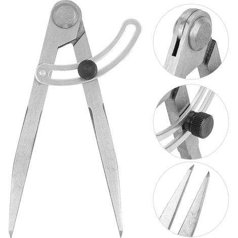Boussole de traçage en acier pour cuir, outil de réglage d'espacement, 155mm, projet DIY (1/5)