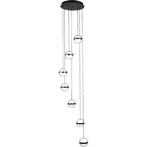 Plafon Colgante People 7l Negro 196w 3000-4000-6000k 15288lm Remoto Y Reg.intensidad Regx40x40cm