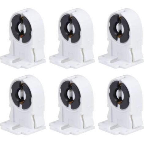 Lot de 20 douilles pour lampes fluorescentes, type à vis T8/G13, non pontées, douille de lampe, douille tombstone, remplacement pour tube fluorescent LED (1/4)