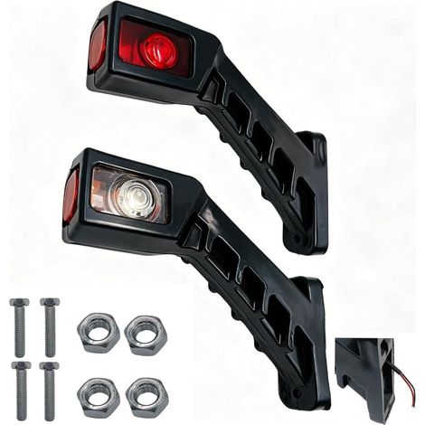 Lot de 2 Feux de Position Latéraux LED 12V/24V, Lampe de Feux Gabarit Latéral Rouge/Blanc/Orange Étanche IP65 pour Camion, Remorque, Caravane et Bus (1/5)