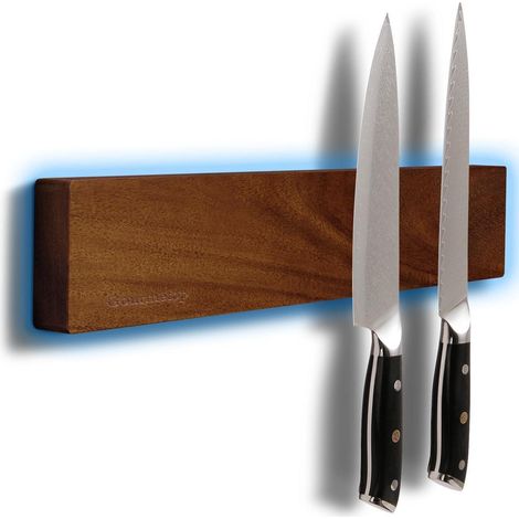 Magnetleiste Messer 30,5cm Akazienholz Dunkel mit starker Magnetkraft (1/4)
