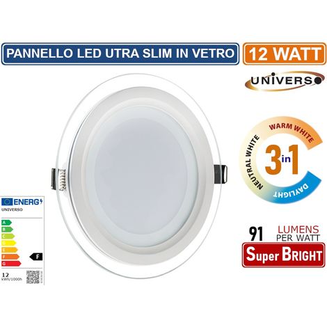 FARETTO AD INCASSO LED VETRO DI FORMA ROTONDO DA 6W 9W 12W 24W UNIVERSO 18W 220V 12W (1/3)