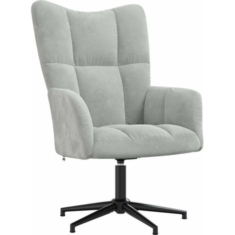 vidaXL Sedia Relax Grigio Chiaro in Velluto (1/5)
