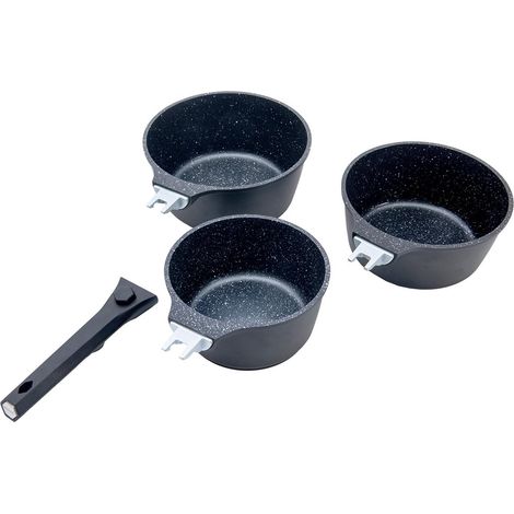 LAGUIOLE CUISSON - Set de 3 casseroles noir amovible 16/18/20cm - "Alizée"