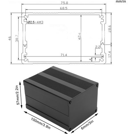Boîtier de protection pour circuit imprimé GPS en alliage d'aluminium, type divisé, 57 x 76 x 100 mm (1/5)