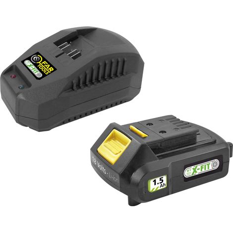 Fartools – Kit batterie 18V Lithium-ion 1,5Ah avec chargeur rapide – Compatible avec outils X-FIT – Performance accrue pour usage intensif (1/6)