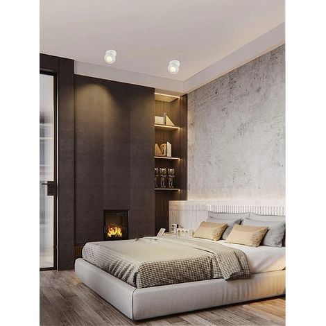 TRADE SHOP - Faretto Led A Superficie Orientabile 7w Luce Naturale Fredda Calda Bianco F-7w-b - -Bianco Caldo -