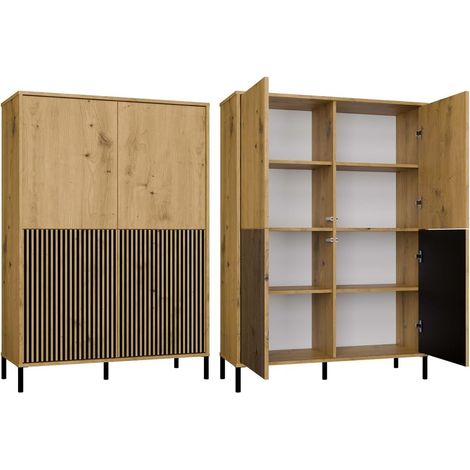 Cassettiera alta, rovere Artisan, 103,5 x 147,5 x 40 cm (1/5)