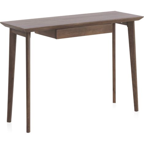 console en bois d'acacia naturel avec tiroir discret - acacia naturel bois foncé