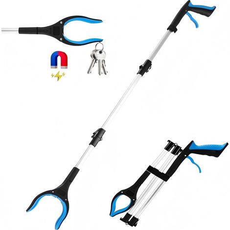 Greifzange, faltbare Greifzange für Senioren, 109 cm lang, universelle Greifzange, 360° drehbar, einteilig, leicht und robust, Abfallgreifzange, Aluminiumlegierung (1/5)