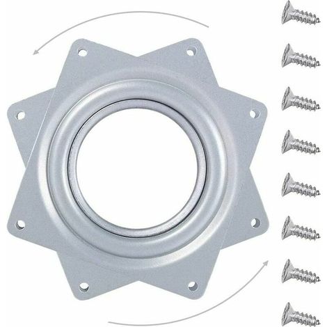 Drehteller, Drehplatte, drehbare Plattform, 360 Grad drehbar, quadratisch, mit Stahlkugellagern, für Küchenschrank, Theke, Speisekammer (4 Zoll) (1/5)
