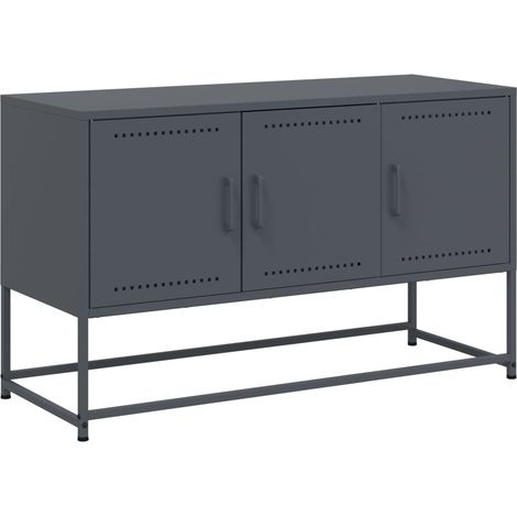 Mueble TV multimedia estante para televisión buffet para televisión comedor salón dormitorio antracita 100,5 x 39 x 60,5 cm acero antracita 020026385