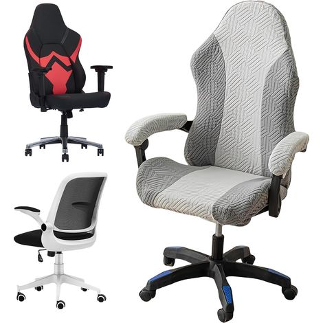 Housse de Chaise de Gaming Extensible Avec Accoudoirs/Dossier,Pour Bureau, Ordinateur, Style Racing (1/5)