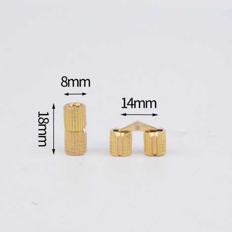 Set di 4 cerniere cilindriche, cerniere a barilotto invisibili in ottone, cerniere cilindriche invisibili in rame per portagioie e scatole regalo (8 mm) (1/3)