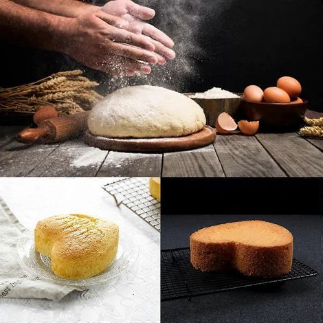 Moule à gâteau en silicone antiadhésif en forme de cœur, idéal pour la cuisson de gâteaux. (1/4)