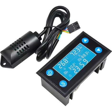 Contrôleur numérique de température et d'humidité W1212 avec minuterie et sonde SHT20 pour incubateur, aquarium, thermostat et hygrostat (1/4)