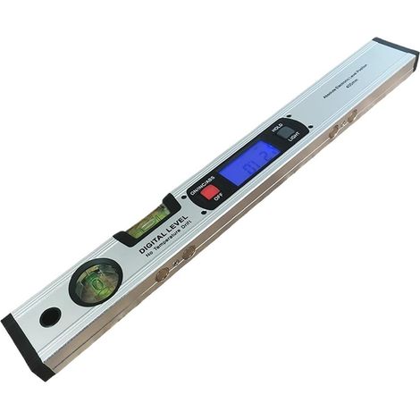 Rapporteur Numérique 400 mm Blanc - Inclinomètre et Niveau Électronique - Mesure d‘Angle et de Pente à 360° - Base Magnétique (1/5)